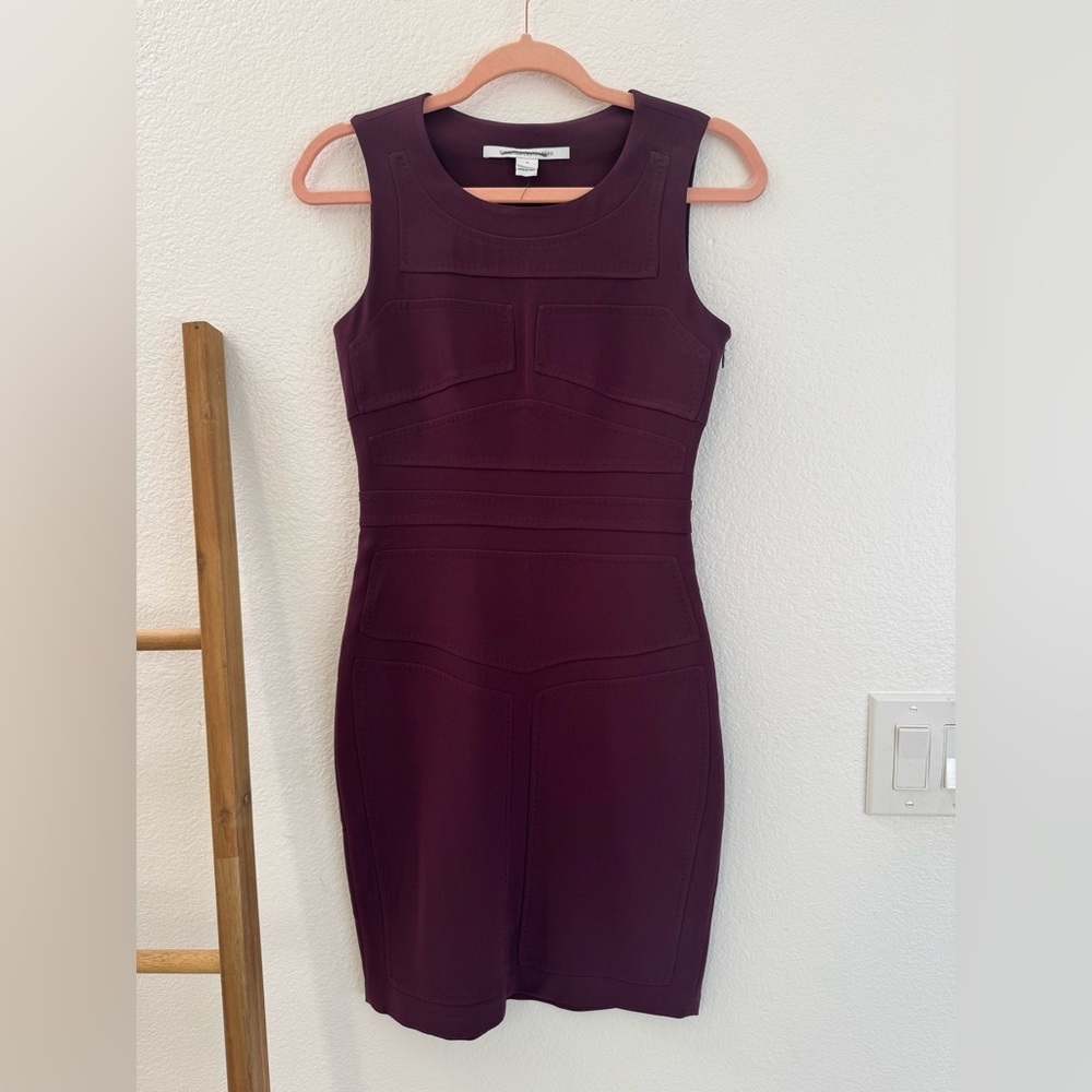 DVF Sleeveless Sheath Dress - Burgundy